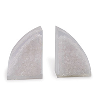 Stoneridge White Moon Bookends-- Pair