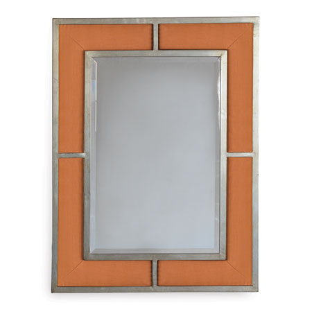 Bedford Silver Tangerine Linen Mirror