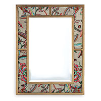 Bedford Gold Mirror W/ Sloane Fabric