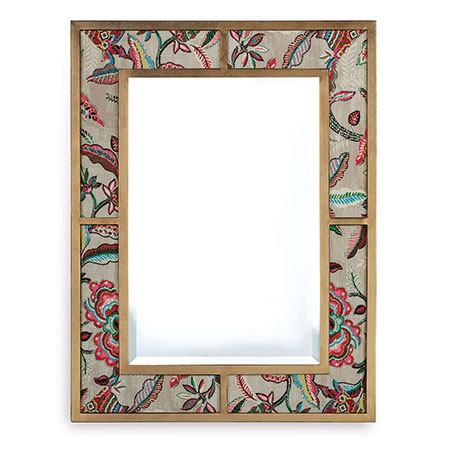 Bedford Gold Mirror W/ Sloane Fabric