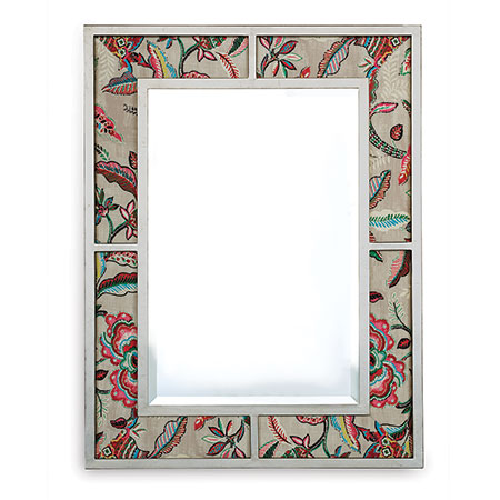 Bedford Silver Mirror W/ Sloane Fabric