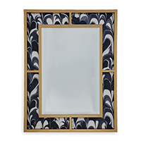 Bedford Gold Mirror / Black Orchid Fabric