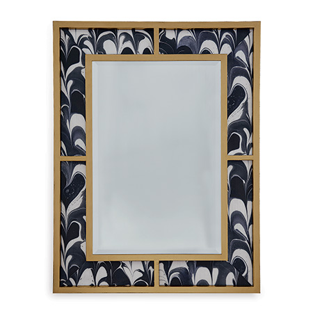 Bedford Gold Mirror / Black Orchid Fabric