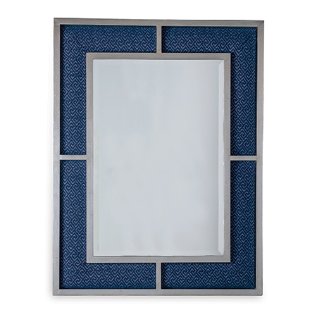 Bedford Silver Mirror / Nigel Blue Fabric