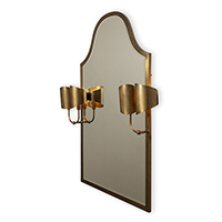 Quinton Brass Mirror With Sconces