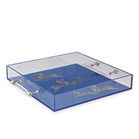 Zebra Blue Lucite Tray