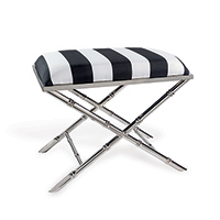 Lauderdale Nickel Black Stripe Bench