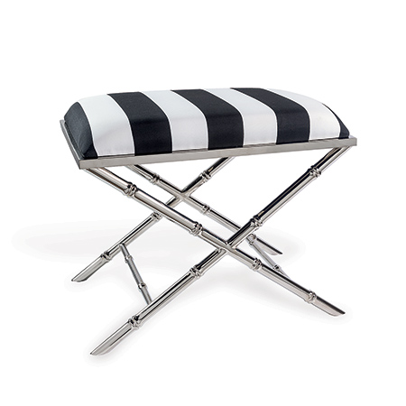 Lauderdale Nickel Black Stripe Bench