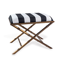 Lauderdale Brass Black Stripe Bench