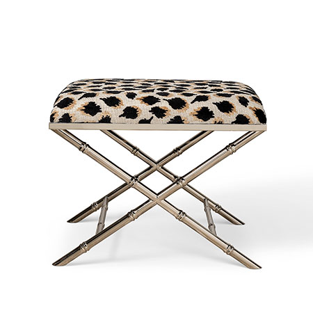 Lauderdale Nickel Ocelot Black Bench