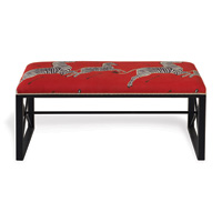 Medallion Black Zebra Red Double Bench