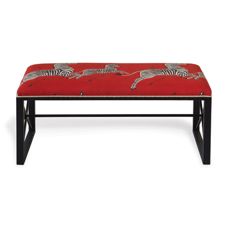 Medallion Black Zebra Red Double Bench