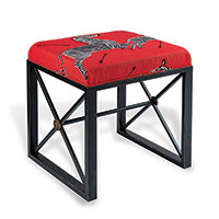 Medallion Black Zebra Red - Right Facing Bench