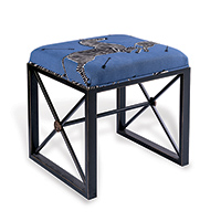 Medallion Black Zebra Blue Right Facing Bench