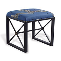 Medallion Black Zebra Blue Left Facing Bench