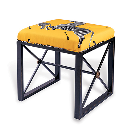 Medallion Black Zebra Yellow - Left Facing Bench