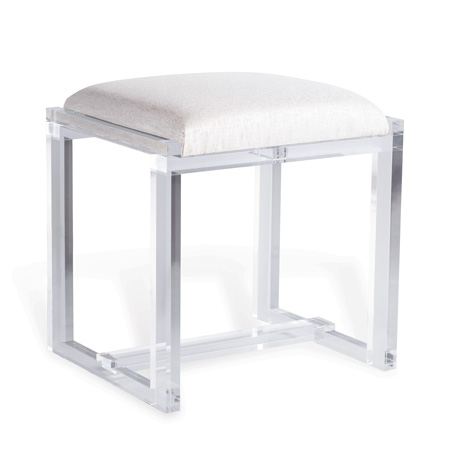 Glencoe Lucite Bench With Com Fabric