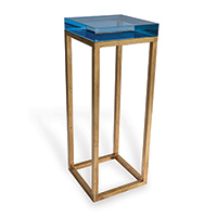 Drake Lucite Blue Table / Gold