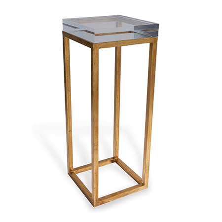 Drake Lucite Table Clear / Gold