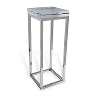 Drake Lucite Clear Table / Nickel