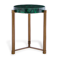 Malachite Brass Accent Table