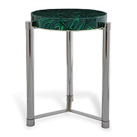 Malachite Nickel Accent Table