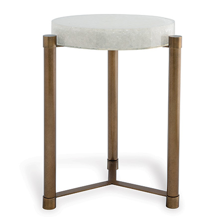 Stoneridge White / Aged Brass Accent Table