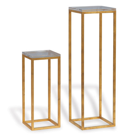 Drake Gold/lucite Pedestals (set Of 2)