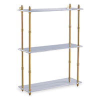 Carmel Brass/lucite Shelf Wide