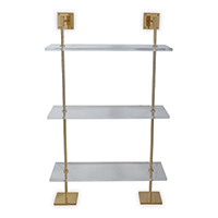 Marais 3-tier Shelf Lucite/ Gold 36"W