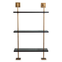 Marais 3-tier Black/brass Shelf 36"W