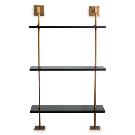 Marais 3-tier Black/brass Shelf 36"W