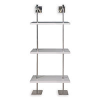 Marais 3-tier White/nickel Shelf 24"W