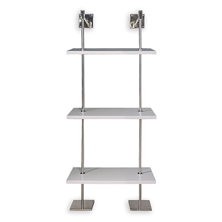 Marais 3-tier White/nickel Shelf 24"W