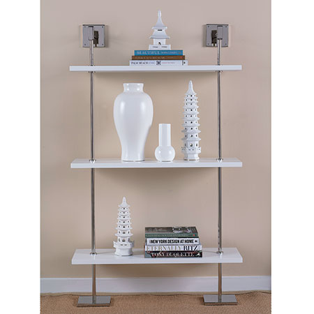 Marais 3-tier White/nickel Shelf