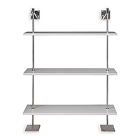 Marais 3-tier White/nickel Shelf 48"W