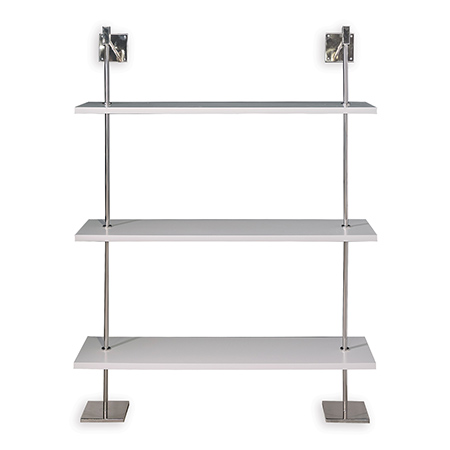 Marais 3-tier White/nickel Shelf 48"W