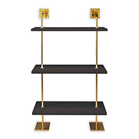 Marais 3-tier Black/gold Shelf 36"W