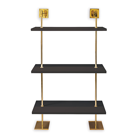 Marais 3-tier Black/gold Shelf 36"W