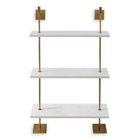 Marais 3-tier White/aged Brass Shelf 36"W