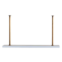 Marais Additional Shelf White/aged Brass Kit 36"W