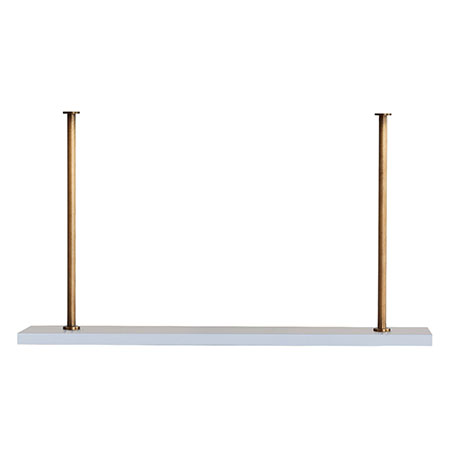 Marais Additional Shelf White/aged Brass Kit 36"W