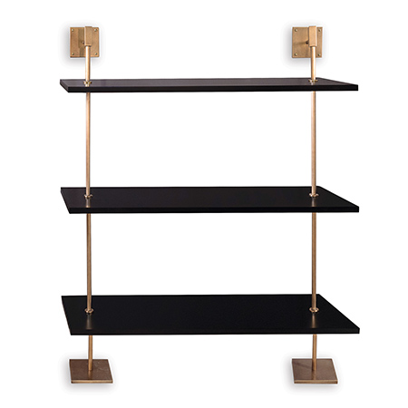 Marais 3-tier Black/aged Brass Shelf 48"W