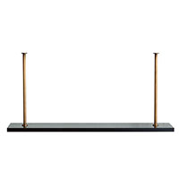 Marais Additional Shelf Black/aged Brass Kit 48"W