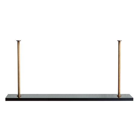 Marais Additional Shelf Black/aged Brass Kit 48"W