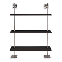 Marais 3-tier Black/nickel Shelf 48"W