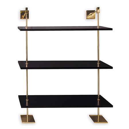 Marais 3-tier Black/gold Shelf 48"W