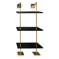 Marais 3-tier Black/gold Shelf 24"W