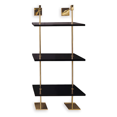 Marais 3-tier Black/gold Shelf 24"W