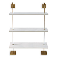 Marais 3-tier White/aged Brass Shelf 48"W